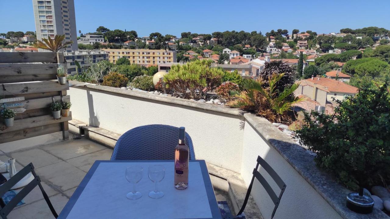 קארי-לה-רואה Grand Studio Terrasse De Standing, Pleine Vue Village Et Mer מראה חיצוני תמונה